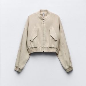 Zara Plush Ripped Bomber